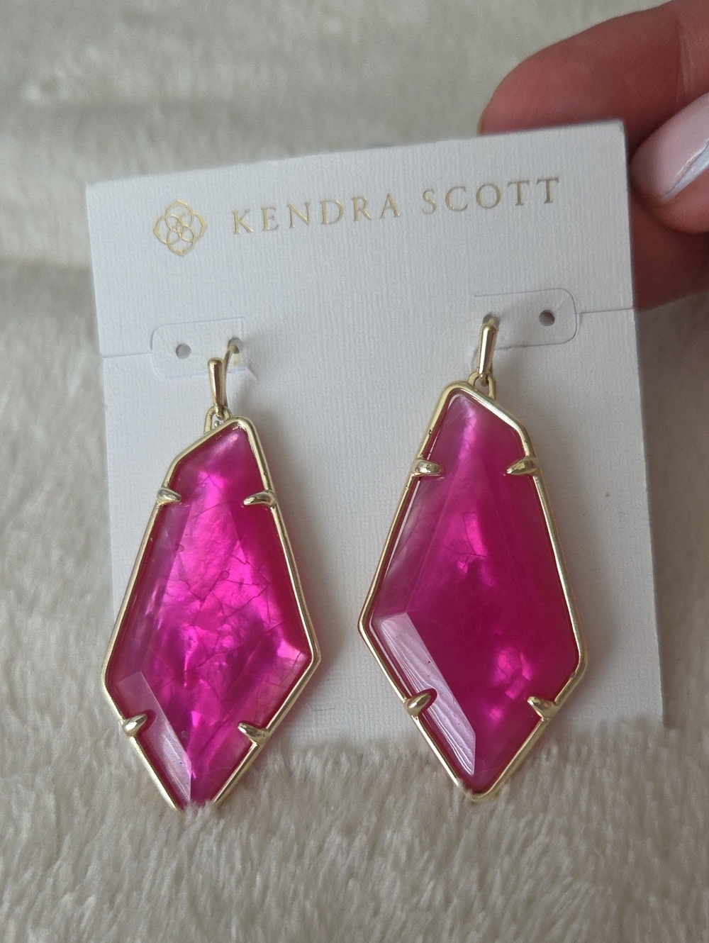 Kendra Scott Emmie Drop Earrings Azelea Illusion Pink Gold